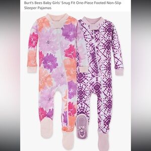 Burt's Bees Pink and Purple Footies Pajamas